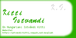 kitti istvandi business card
