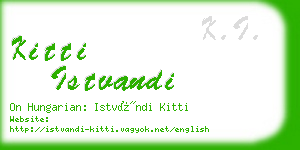 kitti istvandi business card